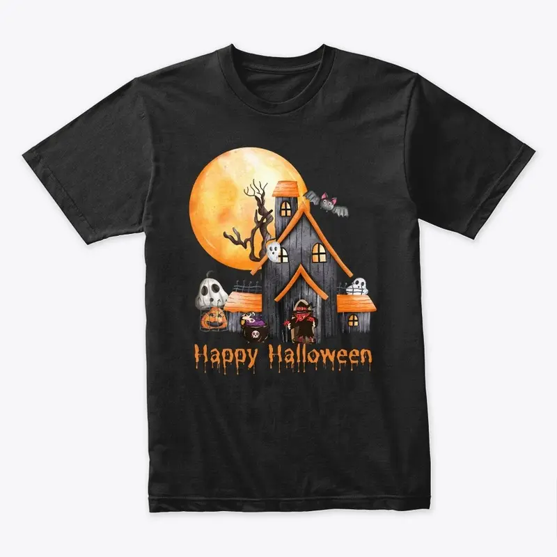 Halloween| witch & haunted house tees