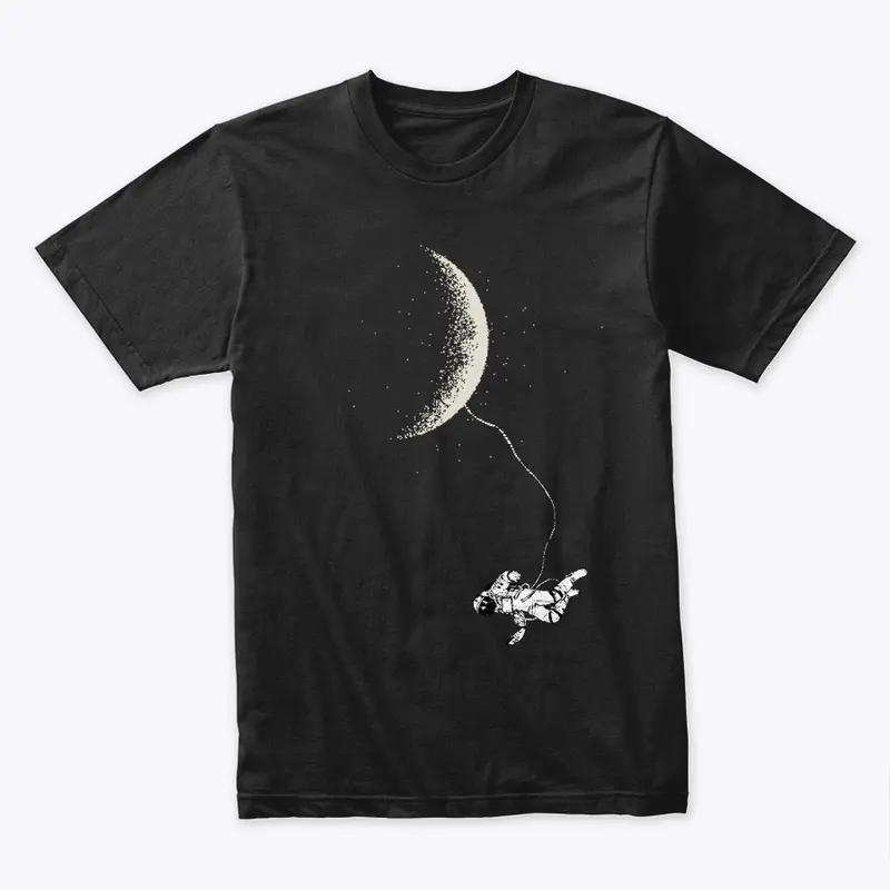 space art| moon| astronaut hanging tee