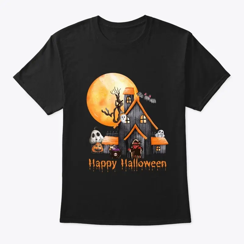 Halloween| witch & haunted house tees