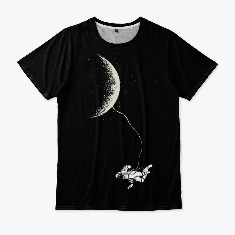 space art| moon| astronaut hanging tee